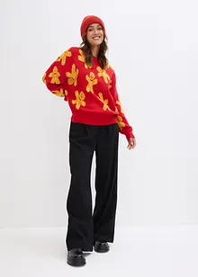 Maglione girocollo oversize in filato fine, bonprix Maglione girocollo oversize in filato fine, bonprix