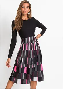 Abito in maglia svasato a quadri, bonprix Abito in maglia svasato a quadri, bonprix