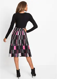 Abito in maglia svasato a quadri, bonprix Abito in maglia svasato a quadri, bonprix