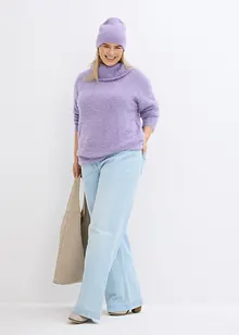Maglione a collo alto in morbido filato effetto piume, bonprix Maglione a collo alto in morbido filato effetto piume, bonprix
