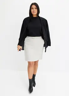 Gonna in similpelle scamosciata con cintura, bonprix Gonna in similpelle scamosciata con cintura, bonprix