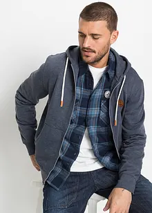 Felpa con zip, cappuccio e dettagli in similpelle, bonprix Felpa con zip, cappuccio e dettagli in similpelle, bonprix