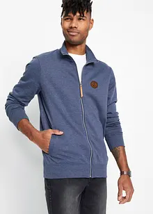 Felpa con zip con collo dritto e dettagli in similpelle, bonprix Felpa con zip con collo dritto e dettagli in similpelle, bonprix