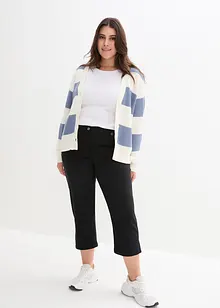 Pantaloni cropped in bengalina con fascia comoda in vita, bonprix Pantaloni cropped in bengalina con fascia comoda in vita, bonprix