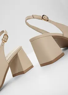 Décolleté slingback in pelle, bonprix Décolleté slingback in pelle, bonprix