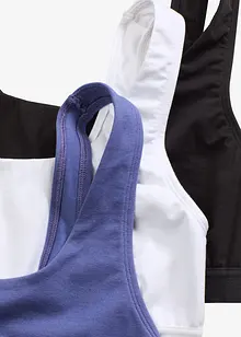 Reggiseno bustier con cotone biologico (pacco da 3), bonprix Reggiseno bustier con cotone biologico (pacco da 3), bonprix