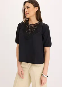 Blusa a maniche corte con pizzo, bonprix Blusa a maniche corte con pizzo, bonprix