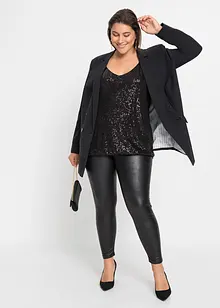 Top con spalline sottili e paillettes in morbido misto viscosa, bonprix Top con spalline sottili e paillettes in morbido misto viscosa, bonprix