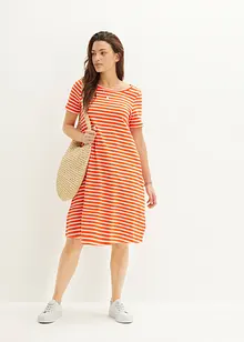 Abito di jersey al ginocchio in filato fiammato di cotone con tasche, bonprix Abito di jersey al ginocchio in filato fiammato di cotone con tasche, bonprix