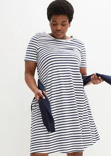 Abito di jersey al ginocchio in filato fiammato di cotone con tasche, bonprix Abito di jersey al ginocchio in filato fiammato di cotone con tasche, bonprix