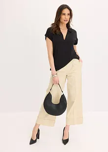 Polo in piquet di viscosa con inserto di pizzo, bonprix Polo in piquet di viscosa con inserto di pizzo, bonprix