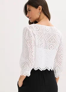 Blusa con ricamo traforato e maniche a sbuffo, bonprix Blusa con ricamo traforato e maniche a sbuffo, bonprix