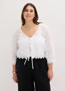 Blusa con ricamo traforato e maniche a sbuffo, bonprix Blusa con ricamo traforato e maniche a sbuffo, bonprix