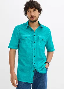 Camicia  effetto lavato a maniche corte, bonprix Camicia  effetto lavato a maniche corte, bonprix