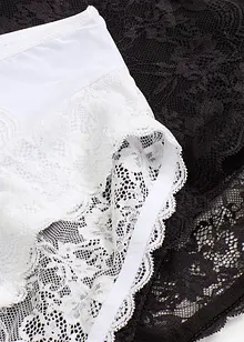 Slip alto con pizzo delicato (pacco da 2), bonprix Slip alto con pizzo delicato (pacco da 2), bonprix