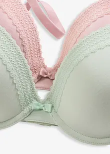 Reggiseno con coppe preformate, ferretto e cotone biologico morbido (pacco da 2), bonprix Reggiseno con coppe preformate, ferretto e cotone biologico morbido (pacco da 2), bonprix
