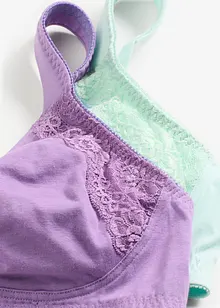 Reggiseno t-shirt senza ferretto con cotone (pacco da 2), bonprix Reggiseno t-shirt senza ferretto con cotone (pacco da 2), bonprix