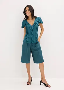 Maglia con volant in misto modal morbido, bonprix Maglia con volant in misto modal morbido, bonprix