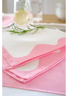 Tovaglioli in cotone biologico con bordo colorato (pacco da 2)., bonprix Tovaglioli in cotone biologico con bordo colorato (pacco da 2)., bonprix