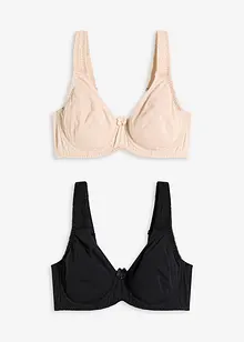 Reggiseno t-shirt con ferretto in cotone elasticizzato (pacco da 2), bonprix Reggiseno t-shirt con ferretto in cotone elasticizzato (pacco da 2), bonprix