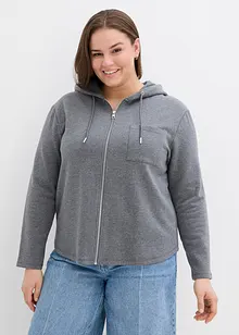 Felpa con zip, cappuccio e poliestere riciclato, bonprix Felpa con zip, cappuccio e poliestere riciclato, bonprix