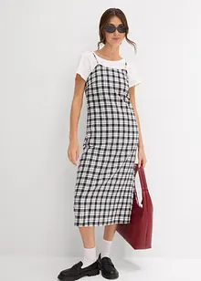 Abito con spalline in flanella di puro cotone, bonprix Abito con spalline in flanella di puro cotone, bonprix