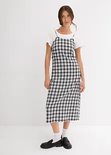 Abito con spalline in flanella di puro cotone, bonprix Abito con spalline in flanella di puro cotone, bonprix