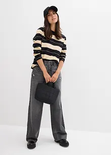 Jeans wide leg low stretch, vita media, bonprix Jeans wide leg low stretch, vita media, bonprix