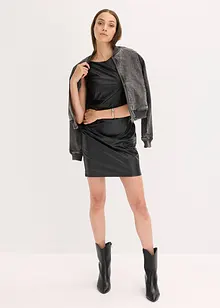 Miniabito in similpelle con spalle scoperte, bonprix Miniabito in similpelle con spalle scoperte, bonprix