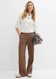 Pantaloni larghi in simil lana, bonprix Pantaloni larghi in simil lana, bonprix