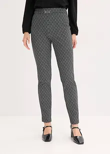Pantaloni jacquard con elastico in vita e fibbia, bonprix Pantaloni jacquard con elastico in vita e fibbia, bonprix
