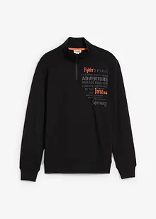 Felpa in puro cotone con colletto alto zippato, bonprix Felpa in puro cotone con colletto alto zippato, bonprix