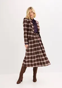 Gonna a pieghe a quadri e cintura (set 2 pezzi), bonprix Gonna a pieghe a quadri e cintura (set 2 pezzi), bonprix