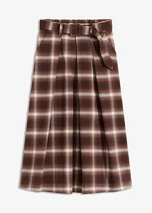 Gonna a pieghe a quadri e cintura (set 2 pezzi), bonprix Gonna a pieghe a quadri e cintura (set 2 pezzi), bonprix