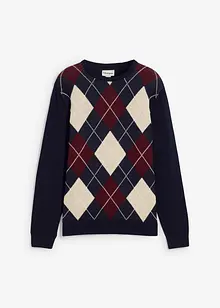 Maglione in puro cotone con motivo a losanghe, bonprix Maglione in puro cotone con motivo a losanghe, bonprix
