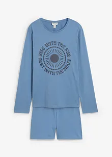 Pigiama corto in puro cotone biologico con maniche lunghe, bonprix Pigiama corto in puro cotone biologico con maniche lunghe, bonprix