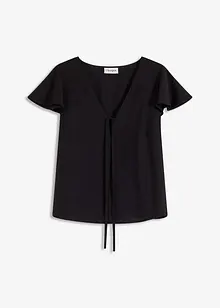 Blusa con effetto lucido e maniche a volant, bonprix Blusa con effetto lucido e maniche a volant, bonprix