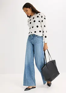 Maglia a maniche lunghe in crêpe operato, bonprix Maglia a maniche lunghe in crêpe operato, bonprix