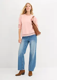 Felpa con inserto in pizzo, bonprix Felpa con inserto in pizzo, bonprix