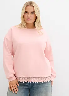 Felpa con inserto in pizzo, bonprix Felpa con inserto in pizzo, bonprix