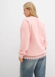 Felpa con inserto in pizzo, bonprix Felpa con inserto in pizzo, bonprix