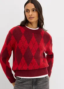 Maglione in filato fine a quadri, bonprix Maglione in filato fine a quadri, bonprix