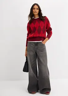 Maglione in filato fine a quadri, bonprix Maglione in filato fine a quadri, bonprix