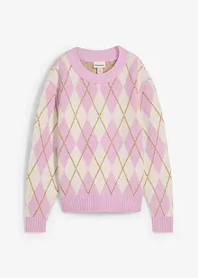 Maglione in filato fine a quadri, bonprix Maglione in filato fine a quadri, bonprix