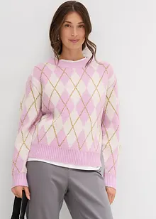 Maglione in filato fine a quadri, bonprix Maglione in filato fine a quadri, bonprix