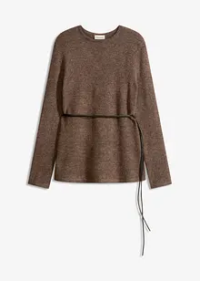 Maglia con percentuale di lana e cinturina in similpelle, bonprix Maglia con percentuale di lana e cinturina in similpelle, bonprix