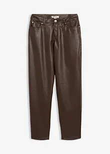 Pantaloni barrel in similpelle, vita media, bonprix Pantaloni barrel in similpelle, vita media, bonprix