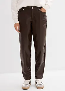 Pantaloni barrel in similpelle, vita media, bonprix Pantaloni barrel in similpelle, vita media, bonprix