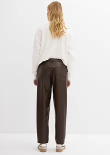 Pantaloni barrel in similpelle, vita media, bonprix Pantaloni barrel in similpelle, vita media, bonprix