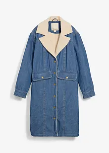 Cappotto invernale in denim con calda fodera teddy, bonprix Cappotto invernale in denim con calda fodera teddy, bonprix